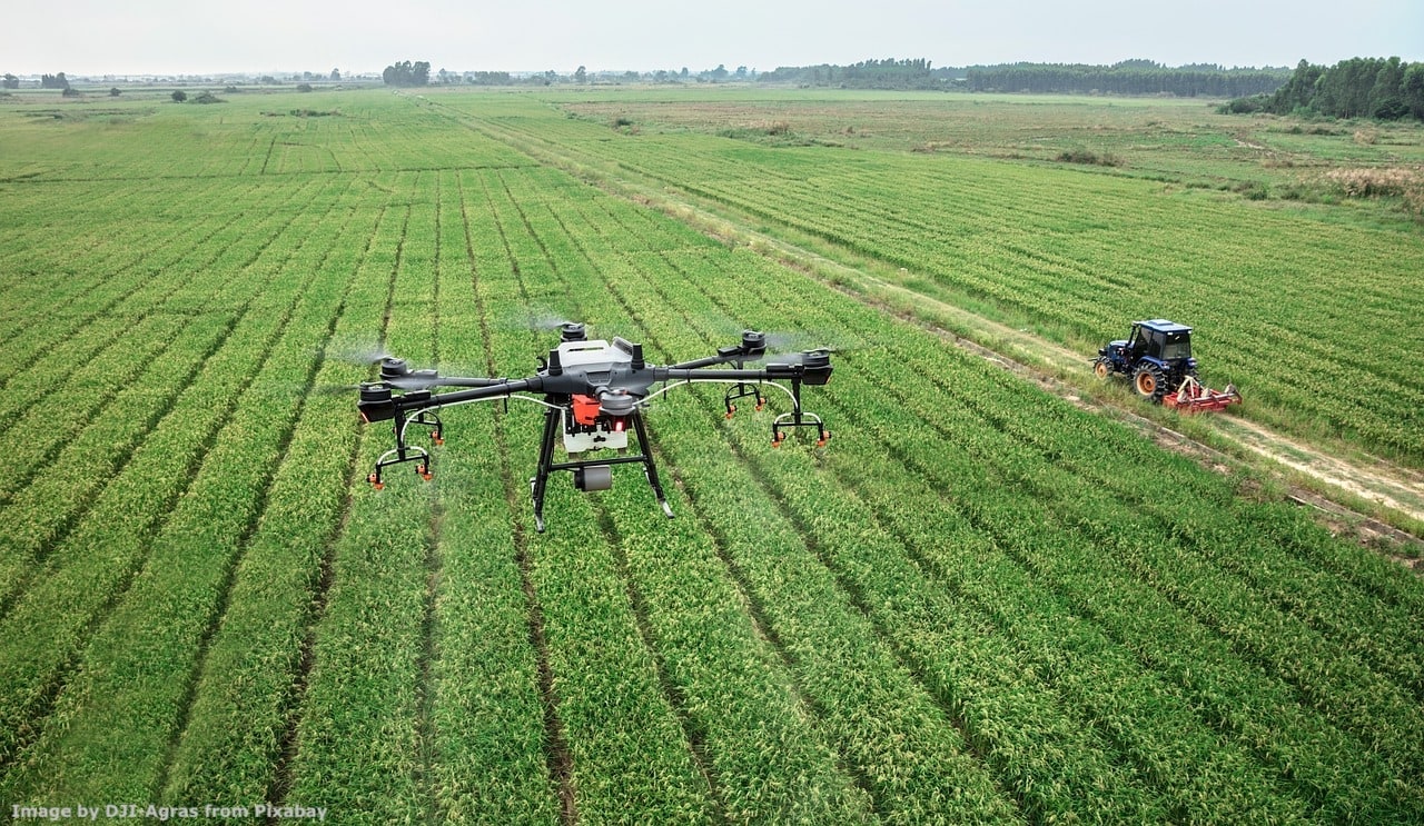 Society 5.0 e le sue applicazioni in ambito meccanica ed agricoltura: l'uso dei droni assieme ai mezzi meccanici tradizionali come i trattori allievera' il lavoro degli agricoltori